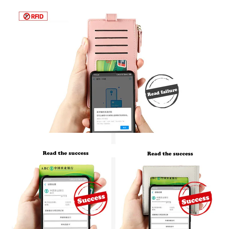 Новые поступления RFID Противоугонная щетка держатель для карт s кожаный бумажник для карт большая емкость отделение на молнии кошелек держатель для кредитных карт