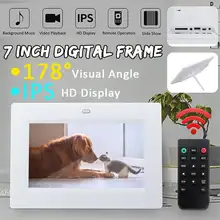 7 дюймов цифровая фоторамка ips экран светодиодный HD электронный альбом для фотографий музыки MP3 MP4 178 визуальный угол полная функция Музыка Видео