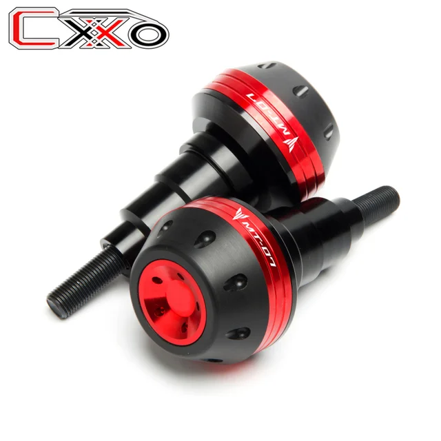 LOGO MT-07 Left & Right Motorcycle CNC Frame Sliders Crash Pad Falling Protector Guard For Yamaha MT07 MT 07 2014-2021 2019 2020 Red