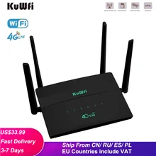 

KuWFi CPE 4G Wireless Router Unlimited 150Mbps 3G/4G LTE Router With SIM Card Slot 4*2dBi External Antenn&Wireless Wifi Hotspot