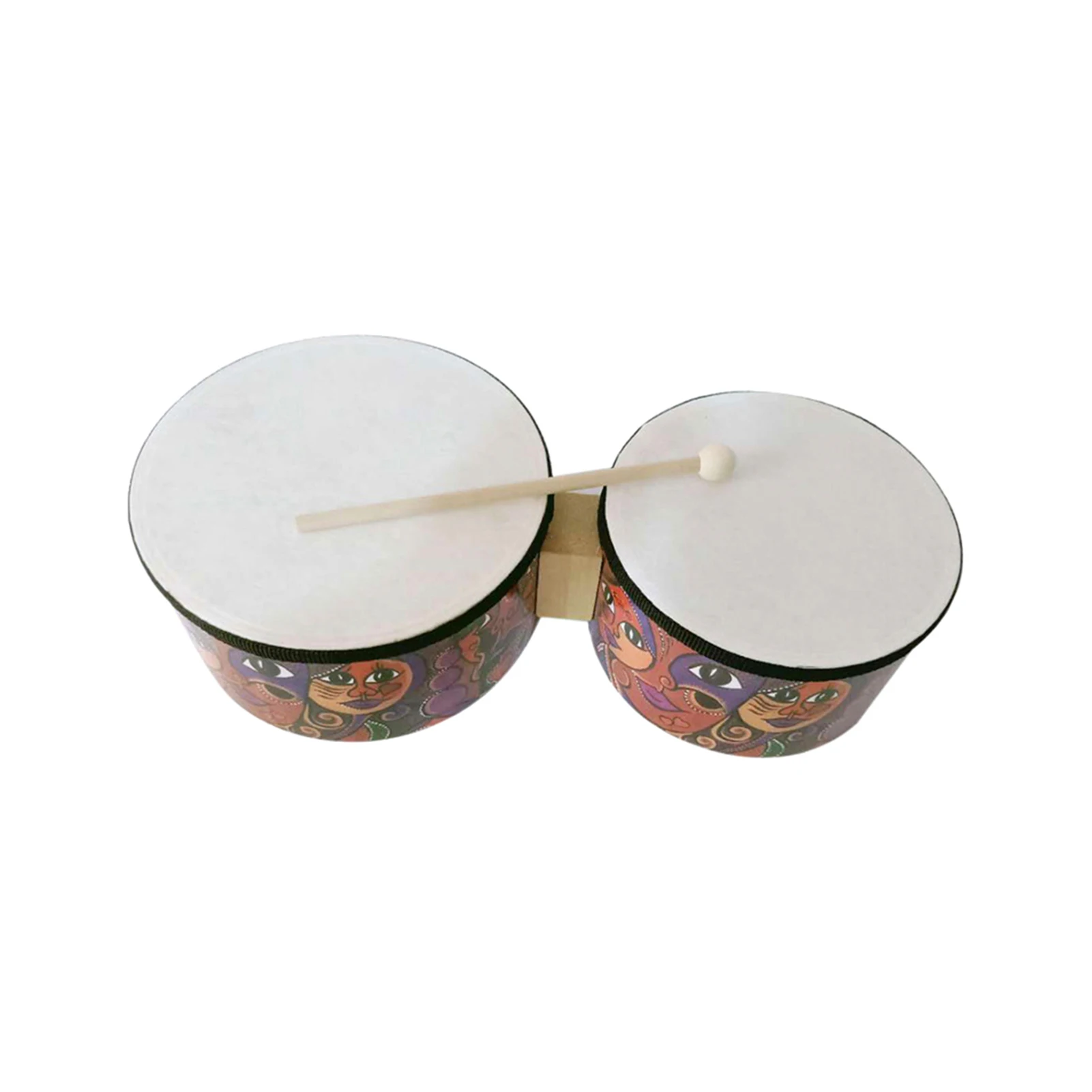 Muslady 7-дюймовый и 8-дюймовый Деревянный барабанный барабан музыкальная игрушка