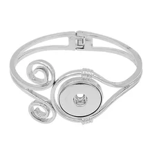 Модные женские браслеты с одной кнопкой металлический браслет на защелке Ювелирные изделия Подвески подходят 20 мм украшение с защелкой