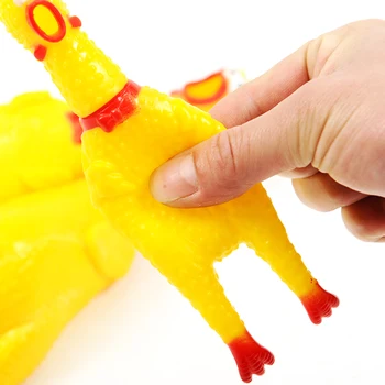 

Funny Screaming Chicken Pet Dog Toy Decompression Squeeze Squeak Vent Chicken Party Interactive Toys Rubber Chicken Dog Chew Toy