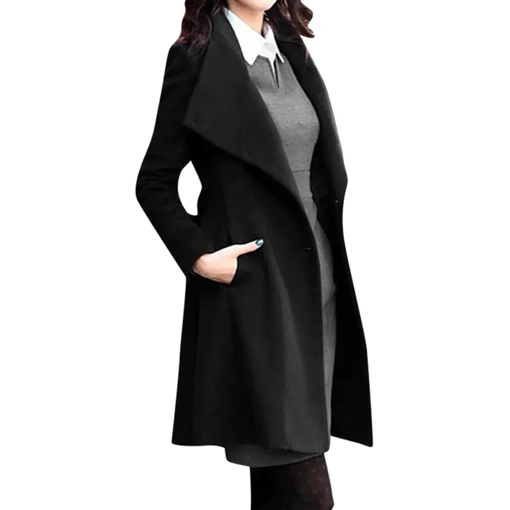 Корейское женское кашемировое пальто, Женское шерстяное осеннее длинное облегающее пальто, особенно Женское зимнее длинное пальто, теплое Женское пальто 40