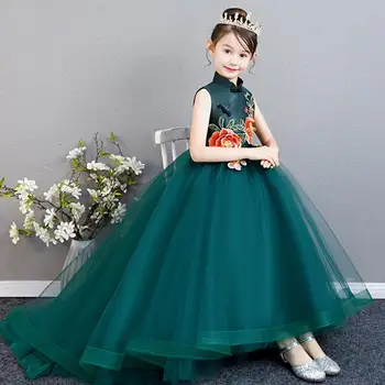 

Chinese Style Girls Princess Gown Children Wedding Birthday Tutu Dress Modis Kids Catwalk Clothes Evening Dress Vestidos Y2063