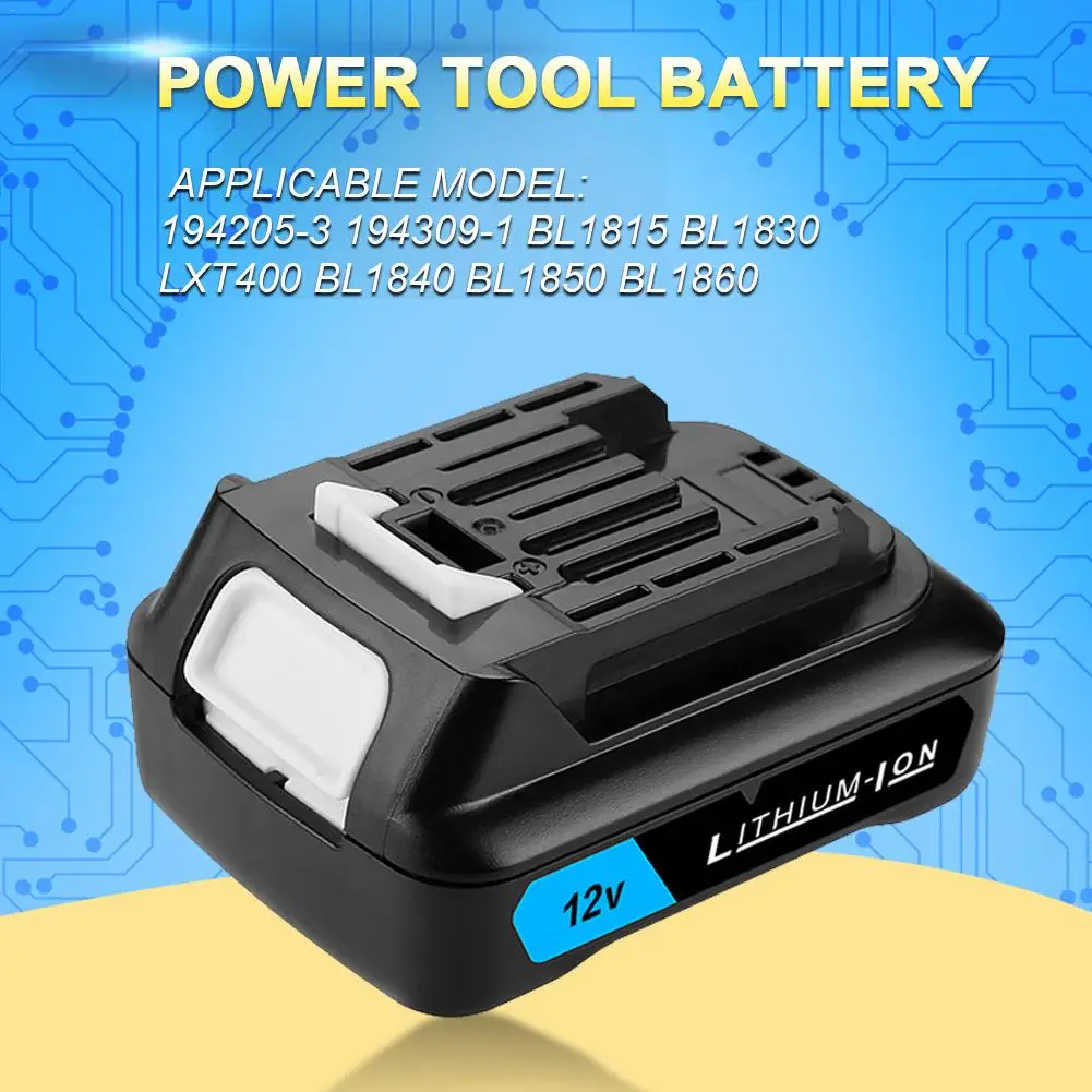 Lithium 2000mAh Rechargeable Battery With LED Power Tools Lithium-Ion CXT Battery For 12V 1.5Ah 5.0Ah Power Tools