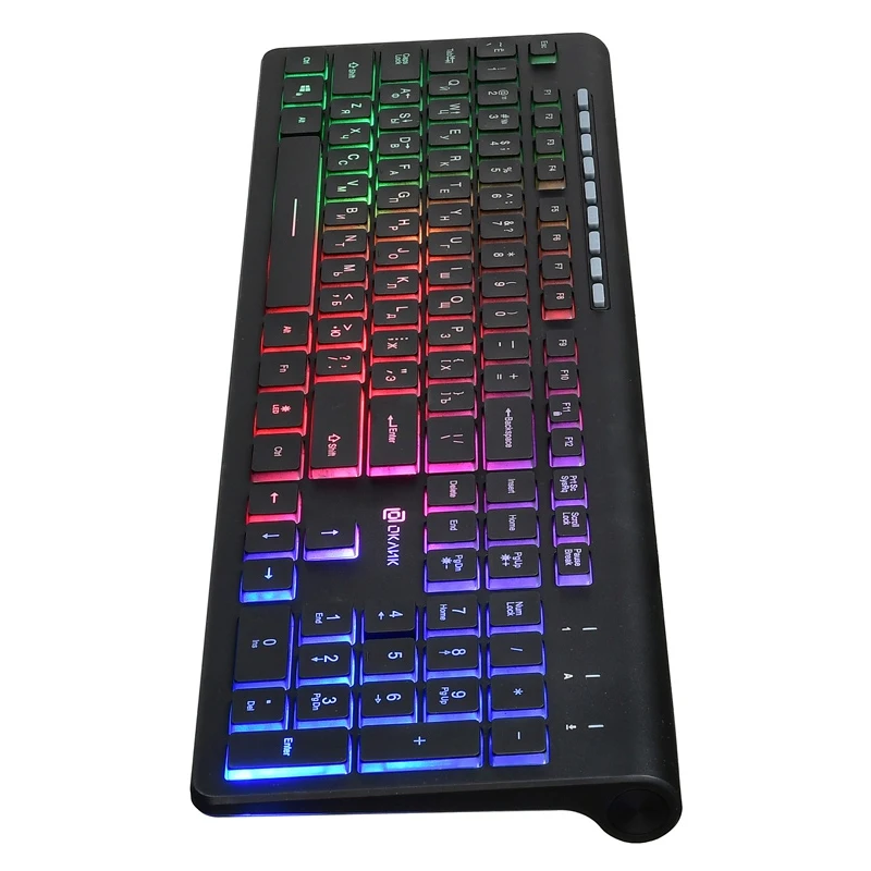 Клавиатура Oklick 490ML черный USB slim Multimedia LED