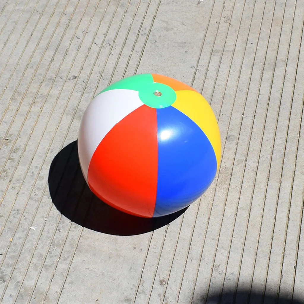 5pcs Inflatable Beach Ball Classic Rainbow Color Pool Party Favors Summer Water Toy Rubber Ball Outdoor Children Toys #B