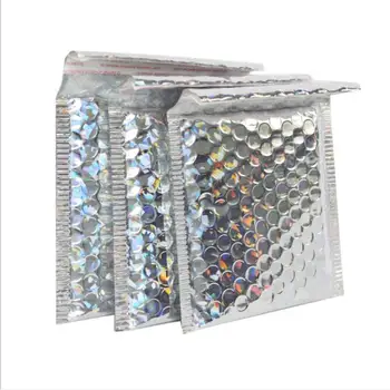 

5pcs 13*15cm Small Silver Laser Bubble Mailer Bag Shipping Envelopes Packaging Envelope Mailers Padded bag