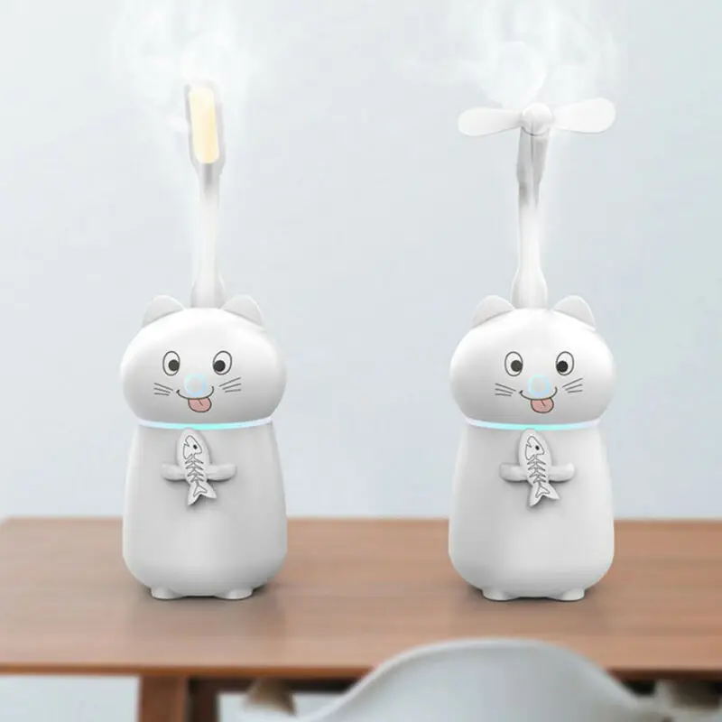 Мини портативный пончики USB воздухоувлажнитель очиститель поплавки Арома диффузор паровой милый кот