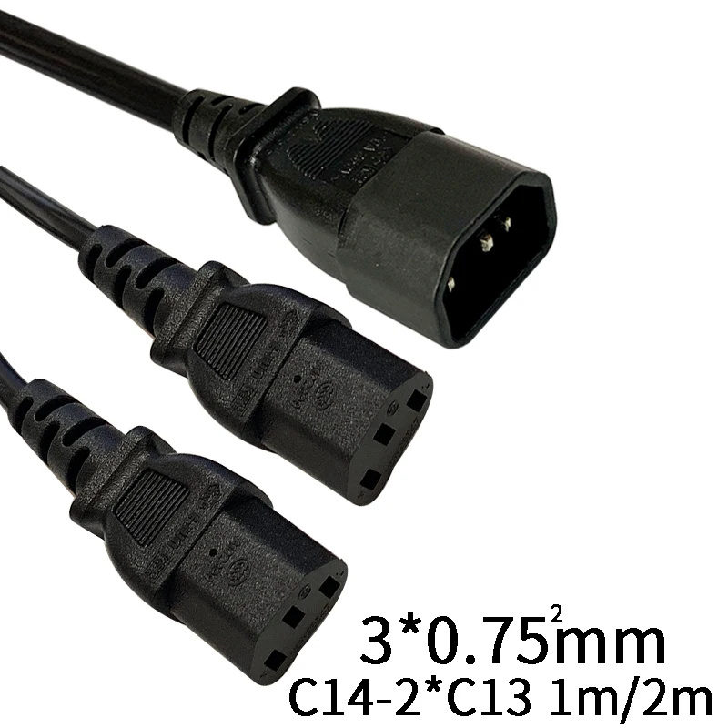 2 м Φ * C13 IEC320 C14 штепсельная вилка на Женский Удлинительный Кабель питания Шнур 3*0 75
