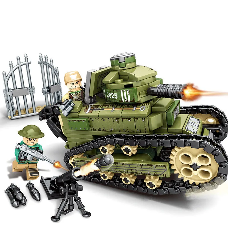 

Toys For Children Renault Tank Military Model Kit Compatible Legoing DIY Assembled Educational Building Blocks Brick Kid New O30