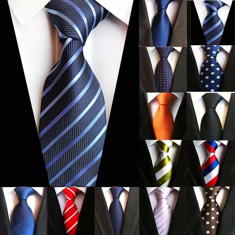 Classic Men's Stripe Paisley Floral Necktie JACQUARD WOVEN Polyester Silk Tie 