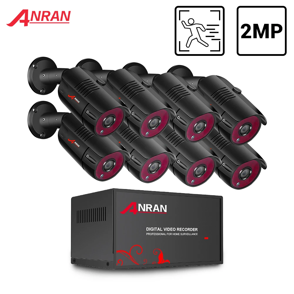 

ANRAN Security Cameras System 1080P Video Surveillance Kit Home CCTV 8CH 2MP 8PCS Outdoor AHD Security Camera System