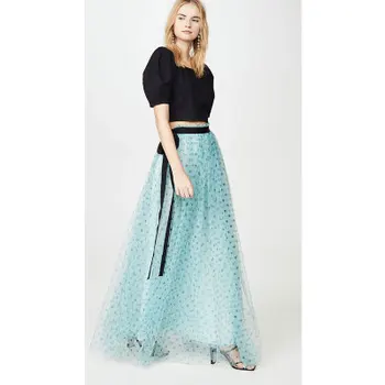 

New Blue wave point net skirt to show thin female elastic spring with net veil holiday skirt gauze veil