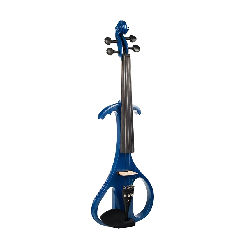 

Naomi Violin Full Size 4/4 Solid Wood Electric Violin Basswood Body Ebony Fingerboard Pegs with Ebony Fisheye Accessories Blue