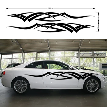 

Dawasaru 2x Tribal Tattoo Graphic Kit Stripe Decal Sticker Camper Van Truck Vehicle SUV KK Camaro,230cm*26cm
