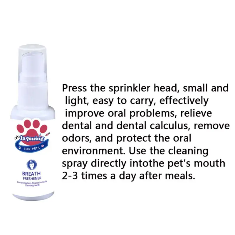 30 мл ПЭТ освежитель дыхания спрей Антибактериальный оральный собака кошка зубы очиститель свежее дыхание полоскание рта нетоксичный Здоровый Уход за зубами