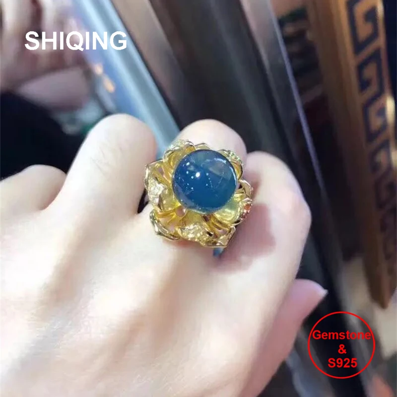 Женское серебряное кольцо SHIQING с натуральными драгоценными камнями | Украшения и