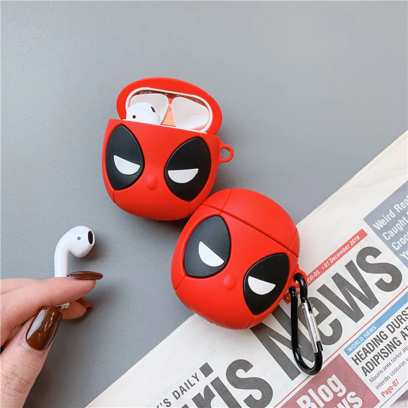 

Deadpool Wade Winston Wilson Cosplay Apple AirPods Earphone Case Cover Protective Silicone