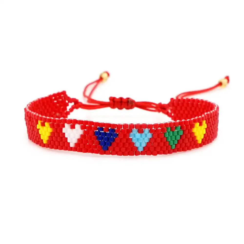 Ювелирные изделия оптом ювелирные изделия boho lucky сглаза браслет Роскошный красный хороший браслет, приносящий удачу браслет miyuki браслеты с подвесками для женщин - Окраска металла: SL0124-red