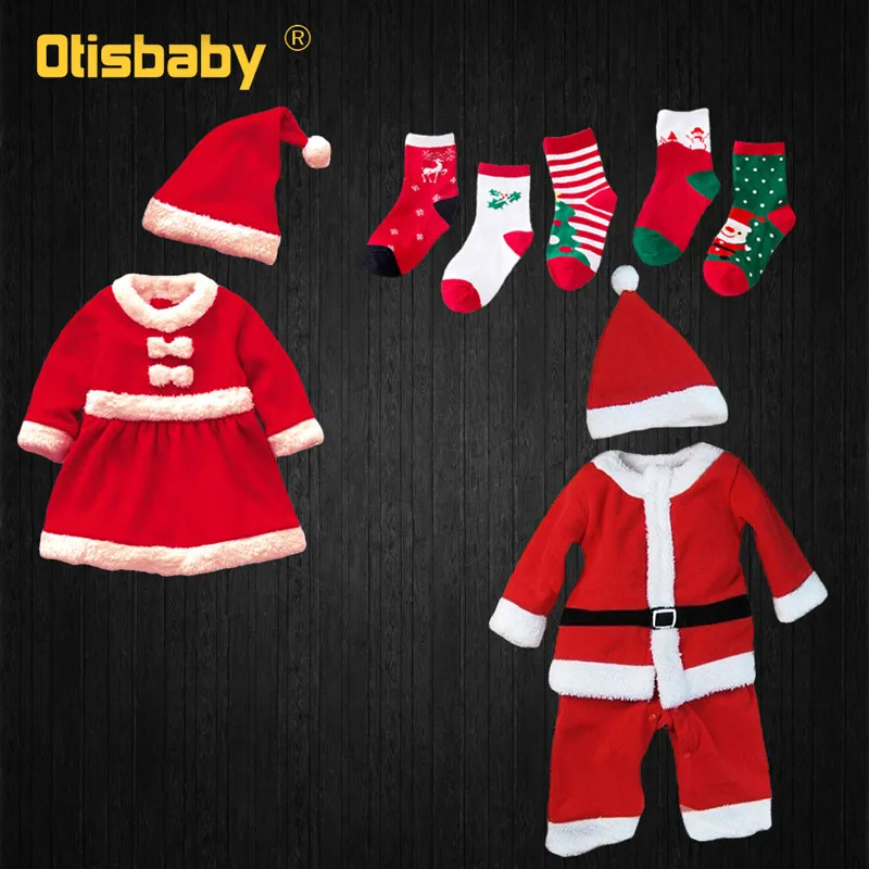 4 KIDZ Festive Christmas Santa Childs Hooded Dressing Gown Robe