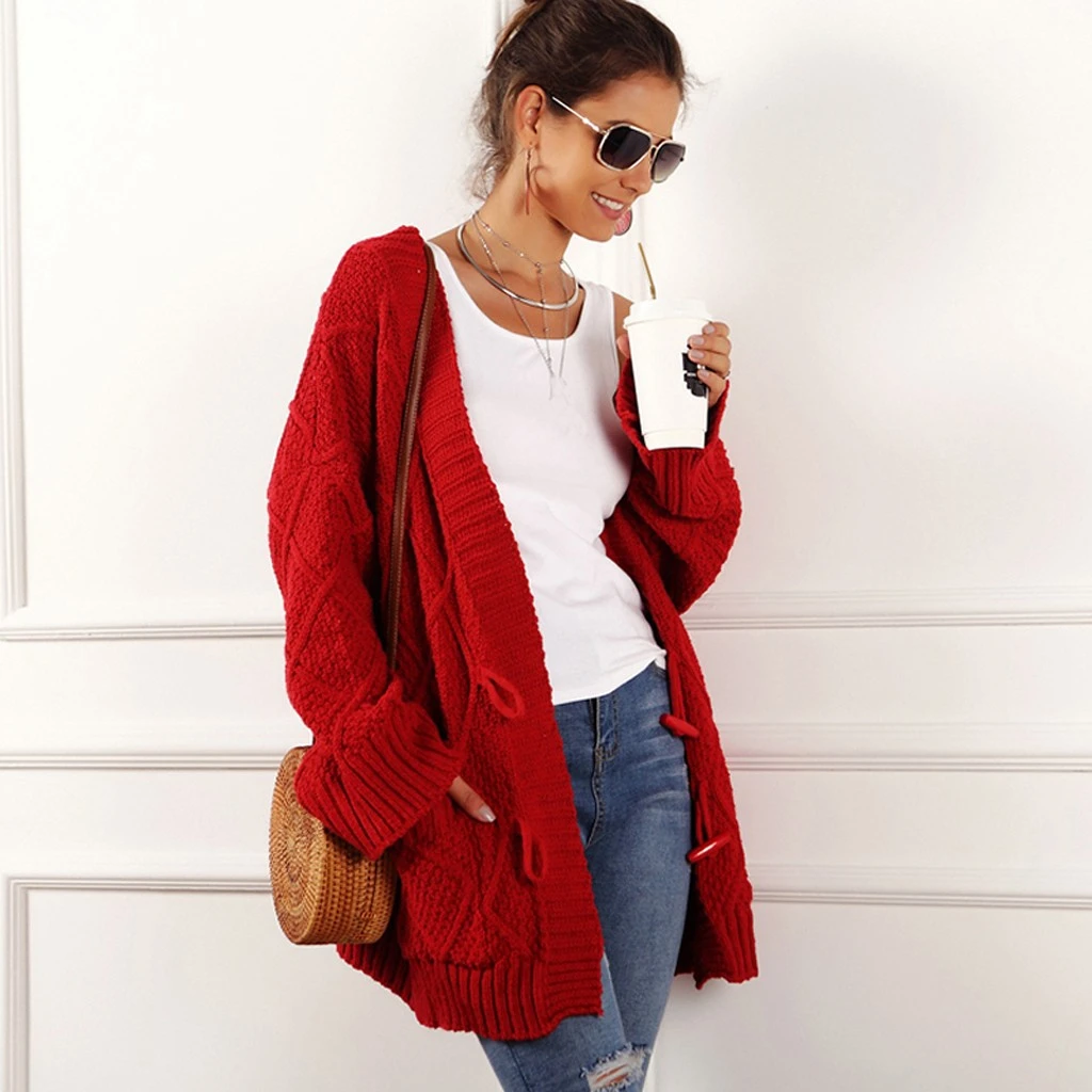 CHAMSGEND Loose Kimono Coat Women Casual Long Sleeve Cardigan Autumn Jacket Thick Loose Outwear Cardigans Slim Lady Jackets 917