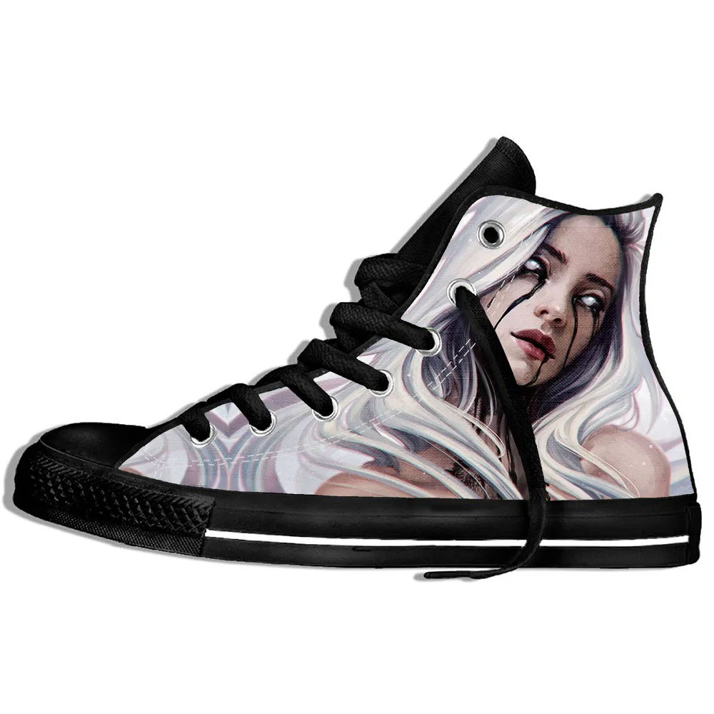 Модные Billie Eilish 3D повседневная обувь для мужчин/Женская обувь высокого качества в стиле Harajuku 3D печать Billie Eilish парусиновые туфли - Цвет: Billie Eilish  9