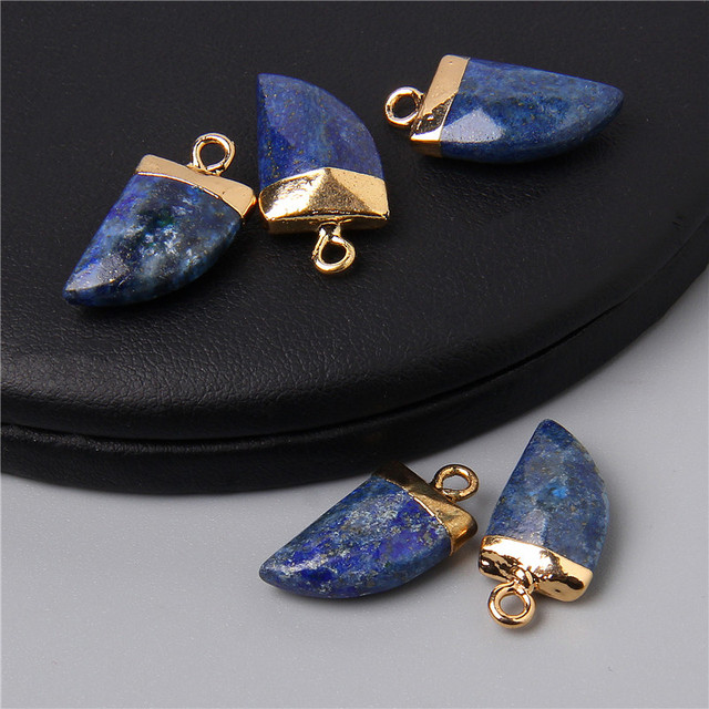 Natural Stone Pendants Faceted Agates Crystal Turquoises Opal Amethysts Quartz Pendant Charm for Jewelry Making 10x20mm Diy