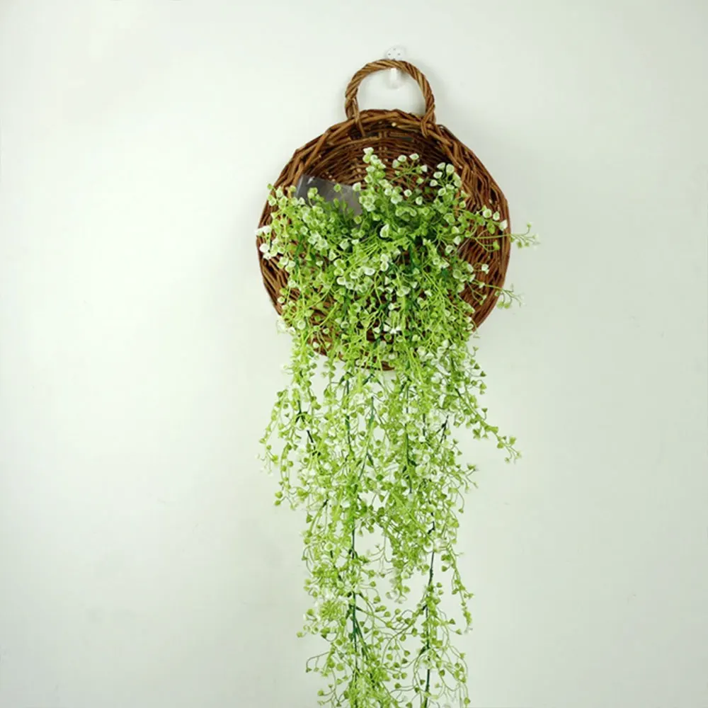 Vase Container 23*18cm Wicker Wicker Hanging Basket Handmade Natural Materials Hallway Durable Rattan Vase Basket