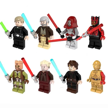 

8pcs/set DISNEY Star Building Blocks Bricks Luke Skywalker Obi Wan Jedi Knight Wars Action Figure Christmas Toys for Boys Girls