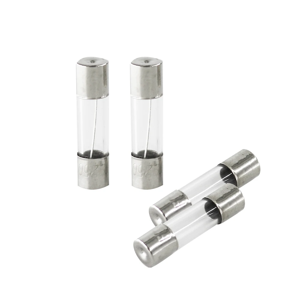 Car Fuses Kit Tube Fuses Glass Fuse Kit 100Pcs Set 5x20mm Quick Blow Car Glass Tube Fuse Assorted Kits Fast-blow Glass Fuses 0.2A 0.5A 1A 2A 3A 5A 8A 10A 15A 20A