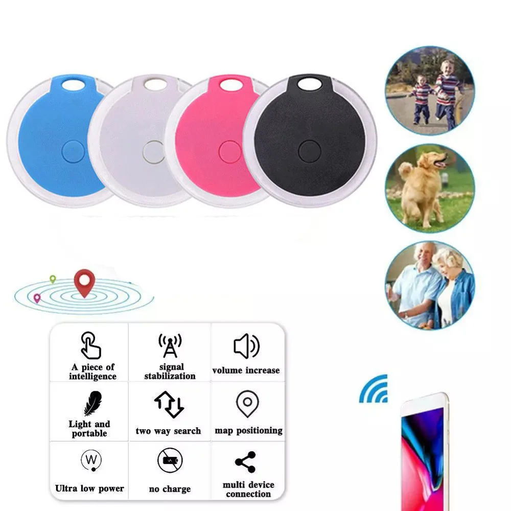 GPS Locator Key Finder Anti Lost Tracker Anti Lose Tracker Item Locator Anti Lost Locator Key Chain Locator Mini Gps Trackers Cat Dog Loss Prevention Waterproof Device Tool for Pet Dog Cat Kids Car Wallet Key Collar Gps Locator IN STOCK
