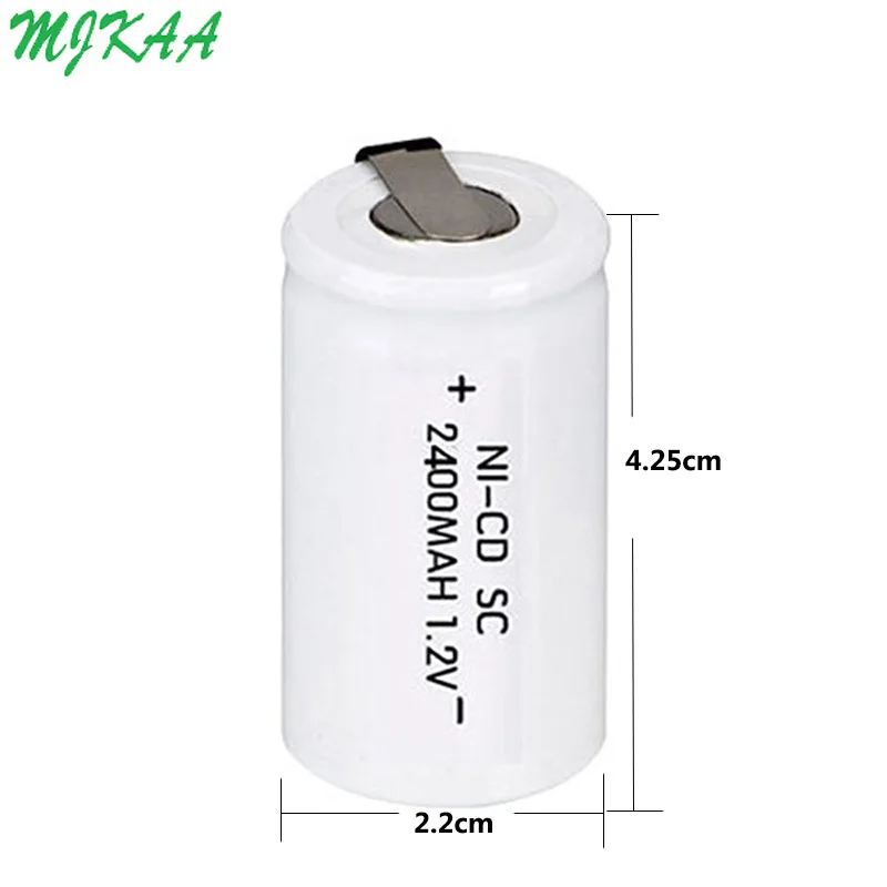 Аккумуляторная батарея MJKAA 15 шт. SC 2400 мач 1 2 в аккумуляторы Sub C 22*42 для