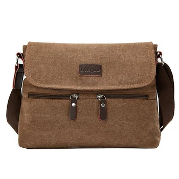 

FGGS-Canvas Crossbody Bag Men Vintage Messenger Bags Shoulder Masculina Bag Fashion Casual Travel School Bags