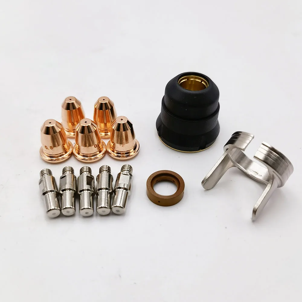 Non HF Torch S25 S30 S45 CUT55 PT-40 IPT-40 IPR-40 PT40 Air Plasma Nozzle Tip Electrode Swirl Ring Shield Spacer Consumables Kit |