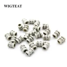 Акриловые серебристые волосы оплетка dread дредлок бусины кольца трубки для наращивания волос аксессуары