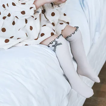 

1-6Y Toddler Newborn Baby Kid Girls Stockings Bowk Knee High Leg Warmer Princess Baby Solid Stockings