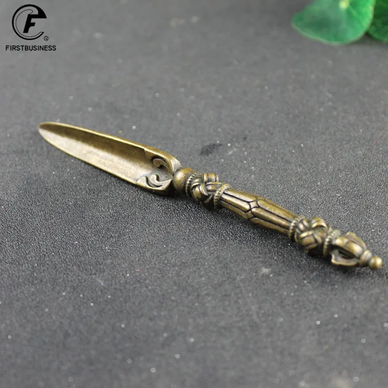 Tea Cutter Tea Needle Set Tea Making Tools Retro Brass Tibetan Magic Pestle Tea Needle Puer Tea Knives Cutter Prying Tool Accessory Craft Kung Fu Teasets Knife