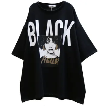 

Plus size women's clothing 2020 summer new Korean trend girl printing short sleeve loose fat sister T-shirt tops women