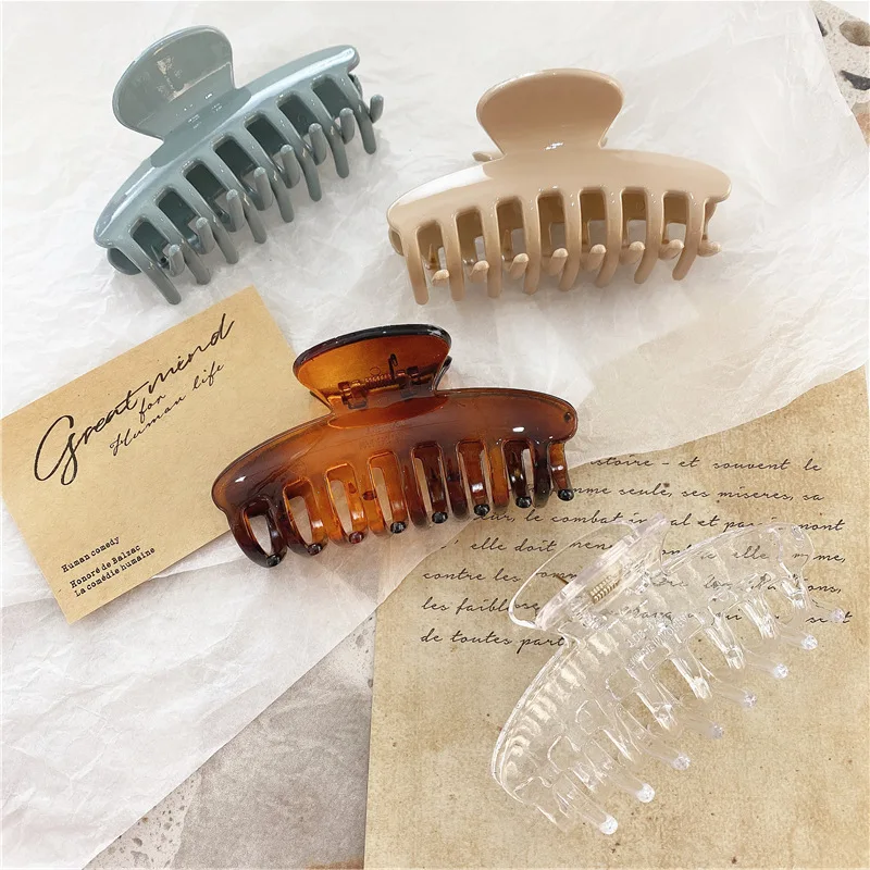 

1Pc Korean Solid Big Hair Claws Elegant Frosted Acrylic Hair Clips Hairpins Barrette Headwear for Women Girls Hair Accessories