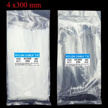 

250PCS 4x300mm Self-locking Nylon Cable Ties cable tie Assorted multicolor Plastic Zip Tie Loop Wire Wrap Zip Ties white black