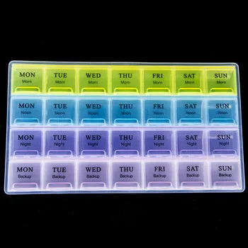 

28 Slots 7 Days Weekly Portable Multifunction Pill Medicine Box Holder Storage Organizer Container Medical Kit