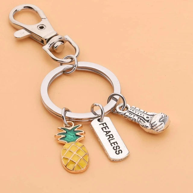 Porte-clés Ananas, Thème Ananas, Porte-clés Fruits, Thème Fruits, Cadeaux Végétaliens, Cadeaux Pour Amateurs De Fruits, Porte-clés Personnalisé
