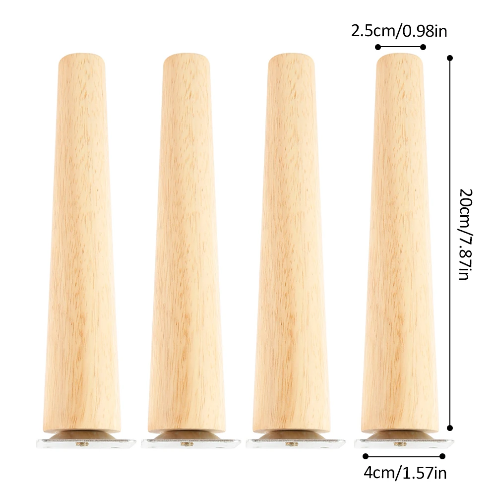 Patas de madera maciza de 8, 15 y 20CM de altura para muebles, patas  inclinadas para