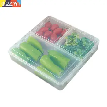 

1500ml Compartments Food Container Lunchbox Food Grade Clear PP Material Storage Container For Refrigerator With Cap