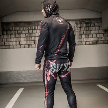 

2019 Autumn Winter Running Set Men Sport Suits Hoodies Pants Sets Sweatshirt +Sweatpants Sportswear Gym Fitness Tracksuit Male