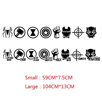 

Avengers Car Sticker Iron Shield Spider Man Thor HULK Black Panther Sticker for Audi BMW Ford Volkswagen Toyota Jeep Accessories