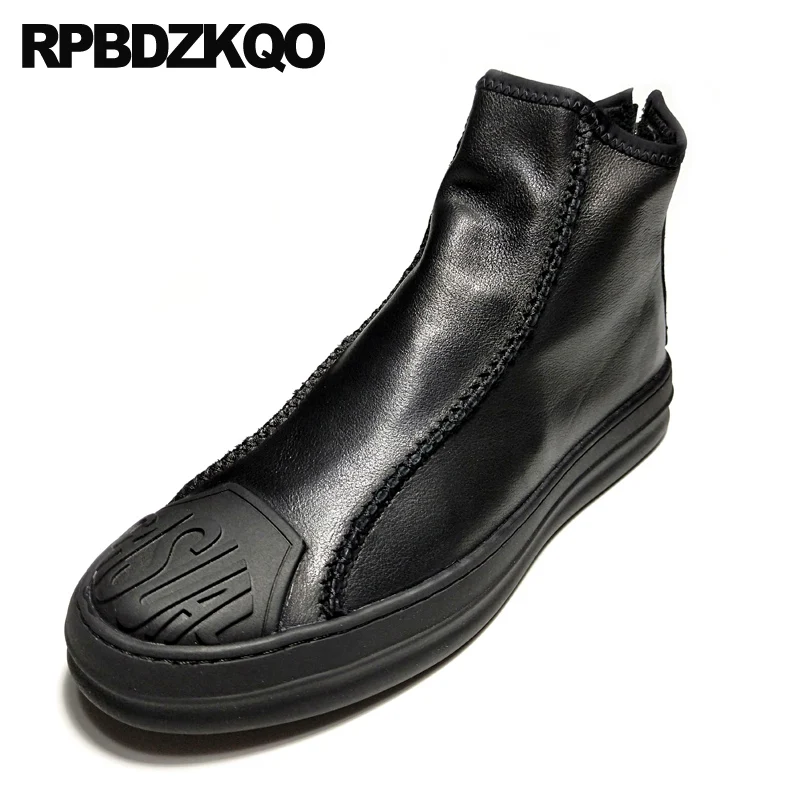 

2019 autumn fall full grain leather boots shoes booties comfortable designer black ankle high quality zipper genuine men short