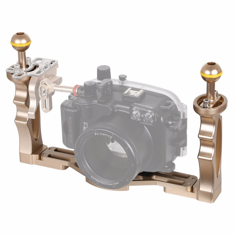 ABKT-Puluz Dual Handles Aluminium Alloy Tray Stabilizer For Underwater Camera Housings